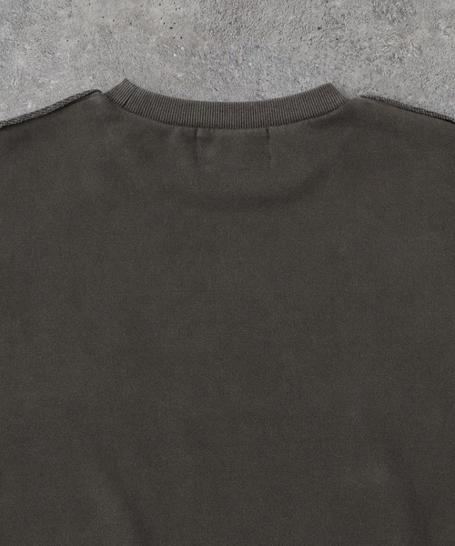 CIYOT（シヨウト）の「【CIYOT-シヨウト-】ヴィンテージメイクシームデザイン ケミカルウォッシュダメージパッチロゴスウェット（スウェット・メンズ・アッシュグレー/ブルー/ワイン/スミクロ・M/L）」の12枚目の写真