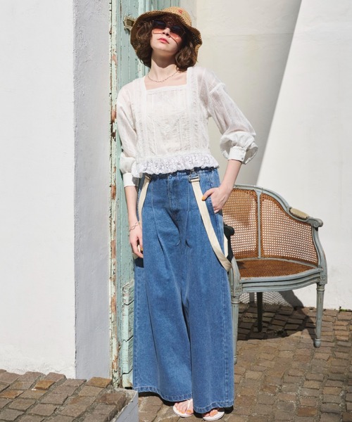 Unitage（ユニテージ）の「スクエアレースブラウス（シャツ/ブラウス・レディース・ホワイト/ピンク・FREE）」の12枚目の写真