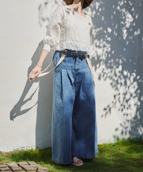 Unitage（ユニテージ）の「スクエアレースブラウス（シャツ/ブラウス・レディース・ホワイト/ピンク・FREE）」の11枚目の写真