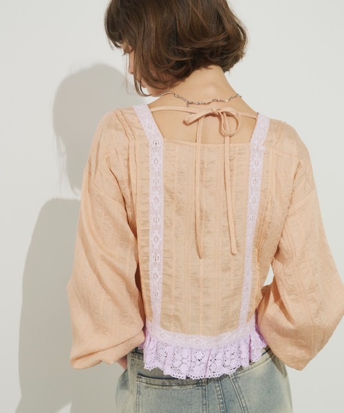 Unitage（ユニテージ）の「スクエアレースブラウス（シャツ/ブラウス・レディース・ホワイト/ピンク・FREE）」の20枚目の写真