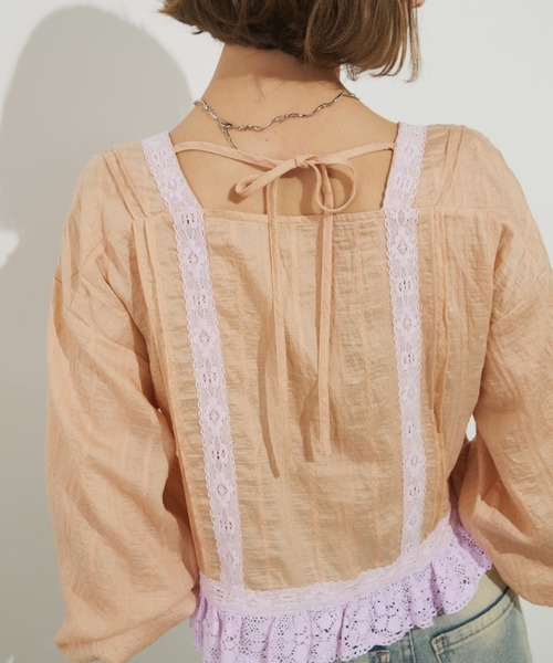 Unitage（ユニテージ）の「スクエアレースブラウス（シャツ/ブラウス・レディース・ホワイト/ピンク・FREE）」の15枚目の写真