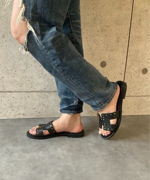 Ann Demeulemeesterボクシータンレザーフラットサンダル36 フラット サンダル レディース[品番：BNZS1683380]｜AmiAmi