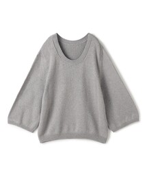 コットンカシミヤ オーバルネックプルオーバー