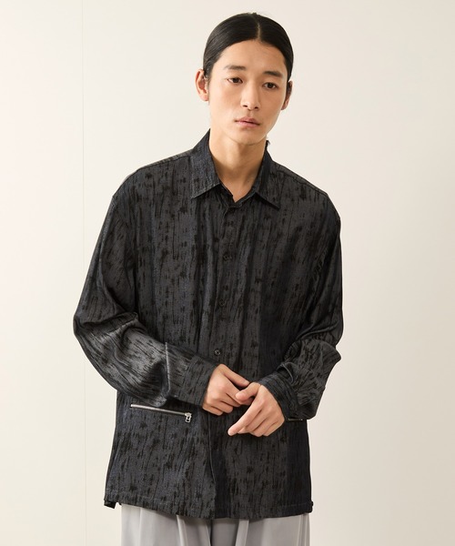 JUNRED（ジュンレッド）の「スプレーアートジップポケットシャツ（シャツ/ブラウス・メンズ・ブラック/ブルー系その他4・S/M/L）」の3枚目の写真