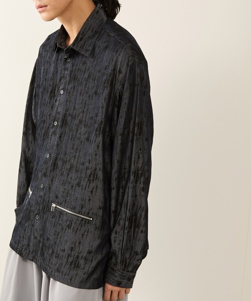 JUNRED（ジュンレッド）の「スプレーアートジップポケットシャツ（シャツ/ブラウス・メンズ・ブラック/ブルー系その他4・S/M/L）」の4枚目の写真
