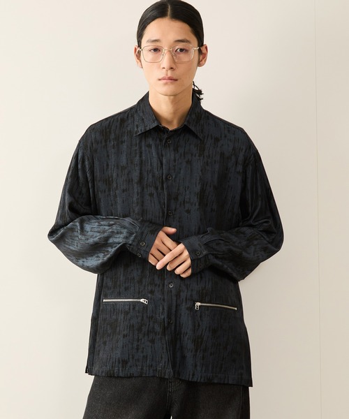 JUNRED（ジュンレッド）の「スプレーアートジップポケットシャツ（シャツ/ブラウス・メンズ・ブラック/ブルー系その他4・S/M/L）」の9枚目の写真