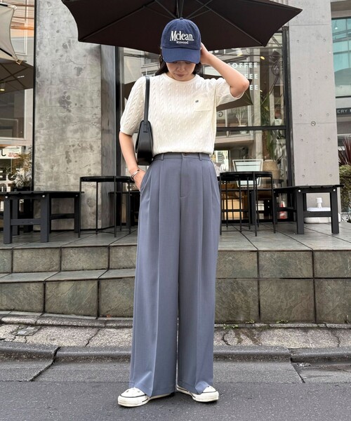 fredy emue（フレディエミュ）の「ドライタッチ2タックパンツ（その他パンツ・レディース・ブラック/ベージュ/グレー・38/36）」の4枚目の写真