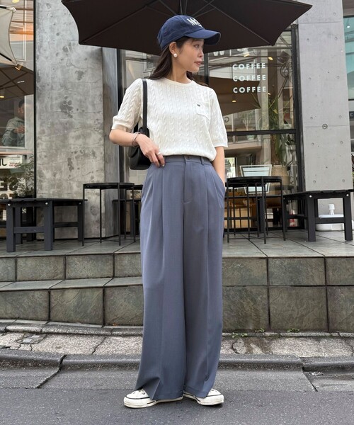 fredy emue（フレディエミュ）の「ドライタッチ2タックパンツ（その他パンツ・レディース・ブラック/ベージュ/グレー・38/36）」の8枚目の写真