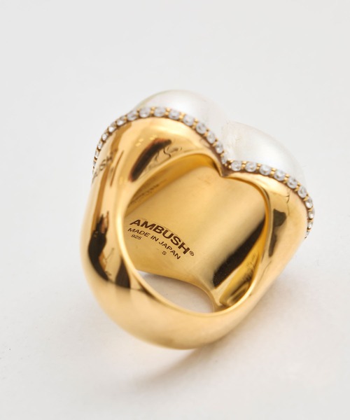 AMBUSH/アンブッシュ】LARGE PEARL HEART RING/ラージパール
