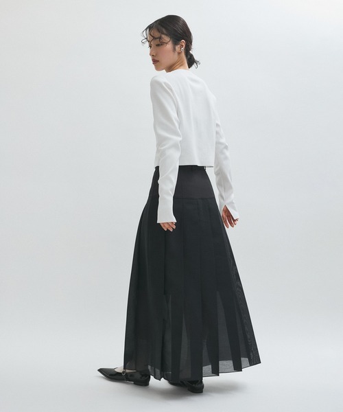 【新作入荷!!】 シアーオーガンジープリーツスカート（スカート）｜ADAM ET ROPE スカート