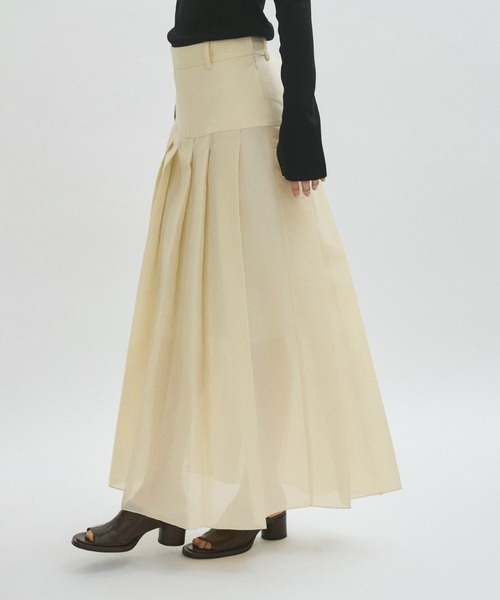 【美品】ADAM ET ROPÉ シアーオーガンジープリーツスカート38サイズ セール】シアーオーガンジープリーツスカート（スカート）｜ADAM