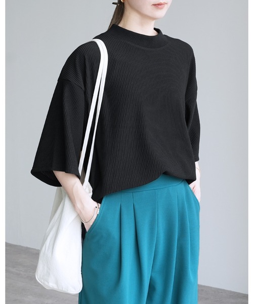 reca(レカ)の「リップルプルオーバー(Tシャツ/カットソー・レディース・アイボリー/ブラック・M)」の2枚目の写真