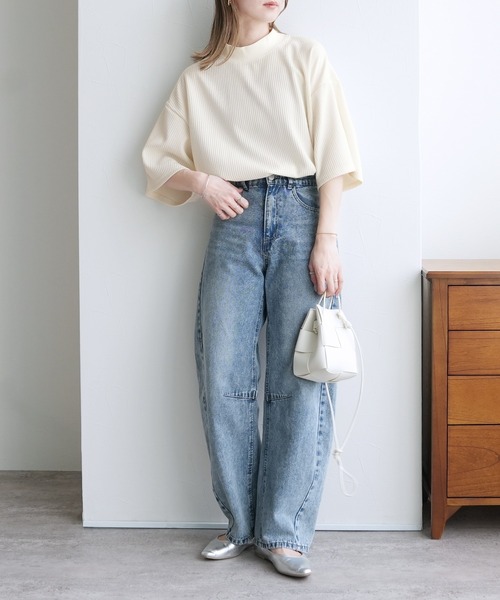 reca(レカ)の「リップルプルオーバー(Tシャツ/カットソー・レディース・アイボリー/ブラック・M)」の4枚目の写真