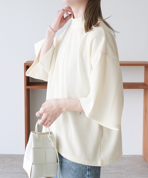 reca(レカ)の「リップルプルオーバー(Tシャツ/カットソー・レディース・アイボリー/ブラック・M)」の6枚目の写真