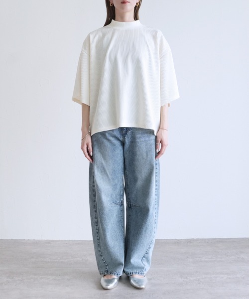 reca(レカ)の「リップルプルオーバー(Tシャツ/カットソー・レディース・アイボリー/ブラック・M)」の14枚目の写真