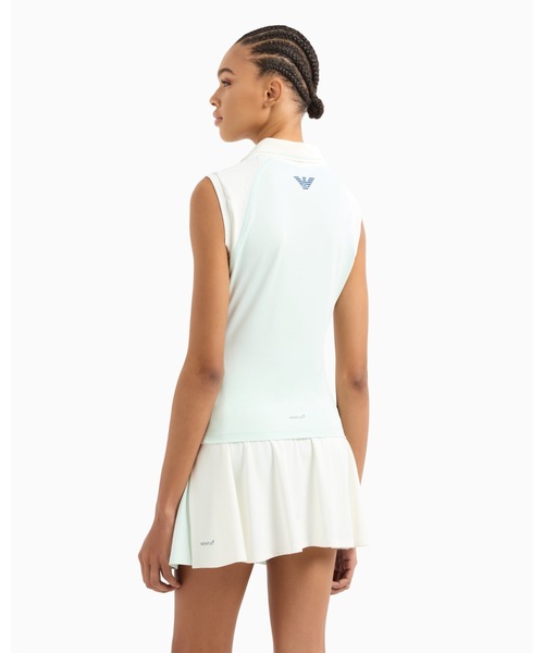EMPORIO ARMANI EA7（エンポリオアルマーニイーエーセブン）の「<オンライン限定>【エンポリオ アルマーニ EA7】Tennis Pro トップス VENTUS7テクニカルファブリック（ポロシャツ・レディース・アクア・MEDIUM/SMALL/X-SMALL/LARGE）」の2枚目の写真