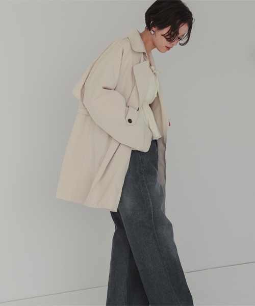 titivate（ティティベイト）の「Aラインミドル丈トレンチコート（トレンチコート・レディース・ベージュ/アイボリー・M）」の6枚目の写真