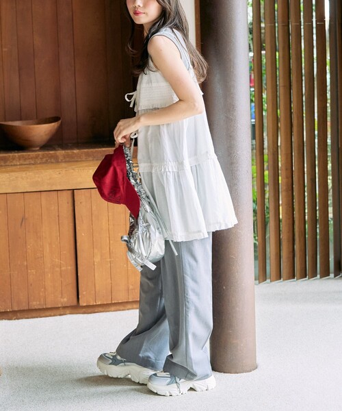 FREAK'S STORE（フリークスストア）の「限定展開　インド リボン キャミ ビスチェ（シャツ/ブラウス・レディース・オフホワイト/ブラック・ﾌﾘ-）」の13枚目の写真