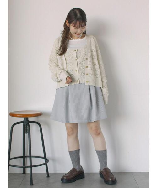 ehka sopo（エヘカソポ）の「前後2WAY透かし編みビスチェ（ニット/セーター・レディース・オフホワイト/イエロー/グリーン/サックスブルー・F）」の16枚目の写真