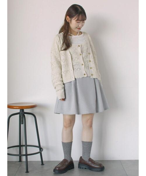 ehka sopo（エヘカソポ）の「前後2WAY透かし編みビスチェ（ニット/セーター・レディース・オフホワイト/イエロー/グリーン/サックスブルー・F）」の17枚目の写真