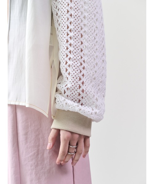 DOLLUPOOPS（ドールアップウップス）の「配色異素材切替トップス（シャツ/ブラウス・レディース・オレンジ/ブラック/チャコールグレー・38）」の10枚目の写真