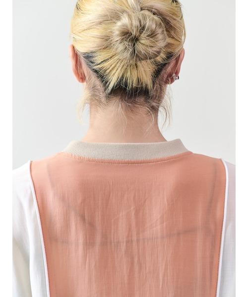 DOLLUPOOPS（ドールアップウップス）の「配色異素材切替トップス（シャツ/ブラウス・レディース・オレンジ/ブラック/チャコールグレー・38）」の12枚目の写真