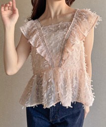 JUNOAH（ジュノア）の「前後2wayリボンシアーフリルブラウス（シャツ/ブラウス）」