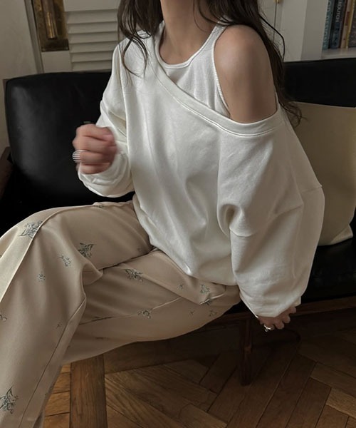 トップス WILLFULLY tank layered like sweat tops WILLFULLY（ウィルフリー）の「tank layered like sweat tops（Tシャツ