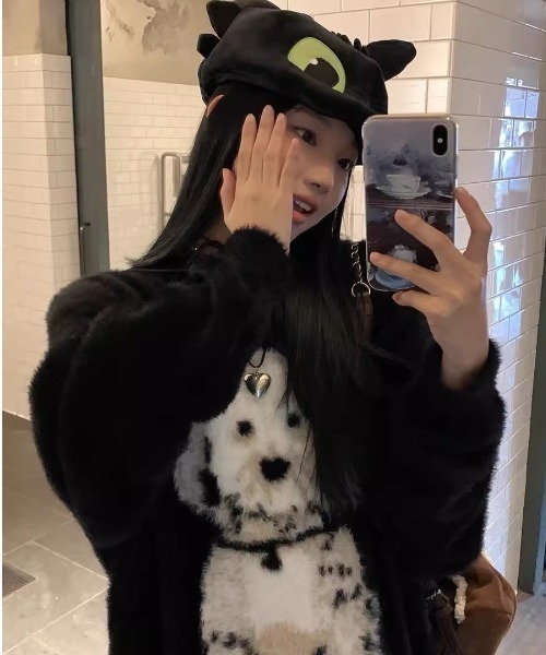 UP START(アップスタート)の「【LAMPOON】シャギードッグニット(ニット/セーター・レディース・ブラック・FREE)」の4枚目の写真