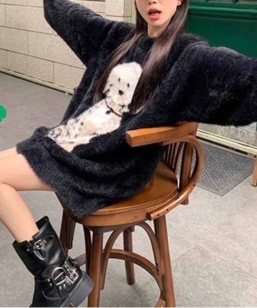 UP START(アップスタート)の「【LAMPOON】シャギードッグニット(ニット/セーター・レディース・ブラック・FREE)」の6枚目の写真