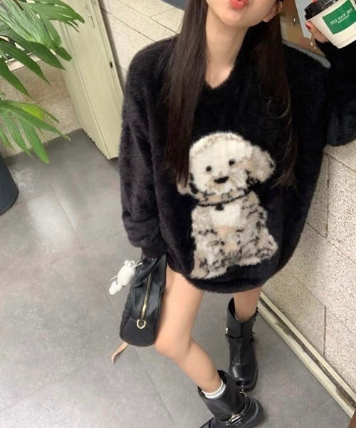 UP START(アップスタート)の「【LAMPOON】シャギードッグニット(ニット/セーター・レディース・ブラック・FREE)」の7枚目の写真