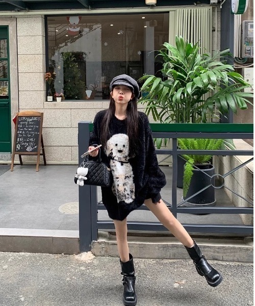 UP START(アップスタート)の「【LAMPOON】シャギードッグニット(ニット/セーター・レディース・ブラック・FREE)」の9枚目の写真