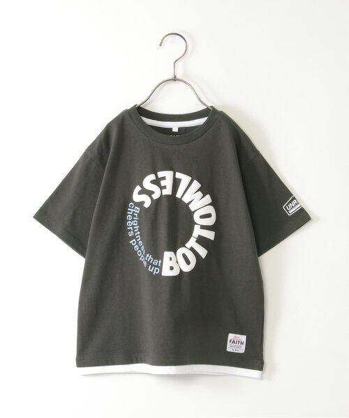 ikka(イッカ)の「裾レイヤープリントアソートTシャツ 2(120~160cm)(Tシャツ/カットソー・キッズ・ダークグレー/ダークオリーブ/エメラルドブルー/オフホワイト・120/130/140/150/160)」の6枚目の写真