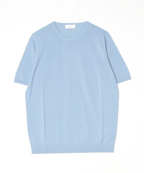 ROBERTO COLLINA（ロベルトコリーナ）の「ROBERTO COLLINA / コットン クルーネック ニット（Tシャツ/カットソー・メンズ・ナチュラル/ダークブラウン/サックスブルー/シルバー・52 8R/50 8R/48 8R/46 8R）」の3枚目の写真