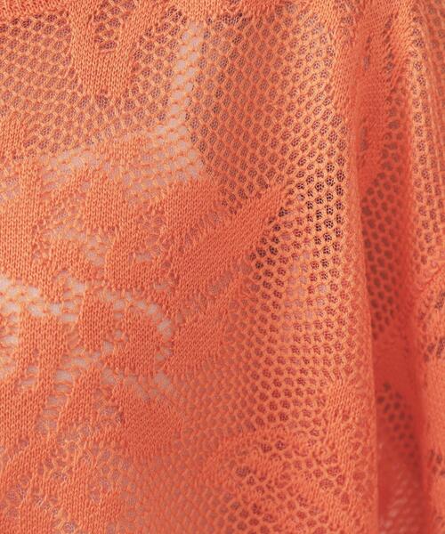 OPAQUE.CLIP（オペークドットクリップ）の「フワラー柄シアーメッシュニット【洗濯機洗い可】（ニット/セーター・レディース・オフホワイト/ライトオレンジ系/ネイビー・38/40/42）」の11枚目の写真