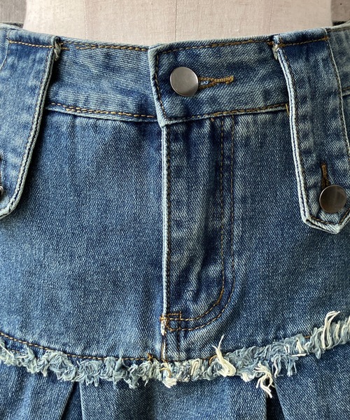 meJane（ミージェーン）の「タックプリーツ デニムミニスカート（デニムスカート・レディース・ブルー・S/M）」の12枚目の写真