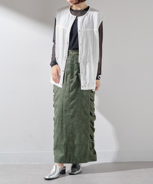 MAISON BREEZE reveur(メゾンブリーズレヴール)の「【MAISON BREEZE reveur】フリンジノースリーブシャツ ブラウス trc(シャツ/ブラウス・レディース・ブラック/オフホワイト/モカ・FREE)」の15枚目の写真