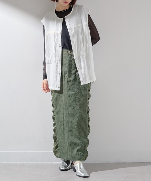 MAISON BREEZE reveur(メゾンブリーズレヴール)の「【MAISON BREEZE reveur】フリンジノースリーブシャツ ブラウス trc(シャツ/ブラウス・レディース・ブラック/オフホワイト/モカ・FREE)」の16枚目の写真