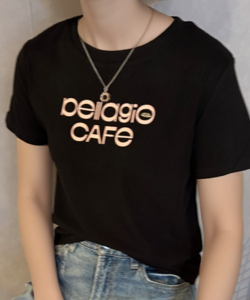 Girly Doll(ガーリードール)の「プレート付きロゴプリントTシャツ(Tシャツ/カットソー・レディース・ベージュ/ブラック/ネイビー/ボルドー/カーキ・F)」の11枚目の写真