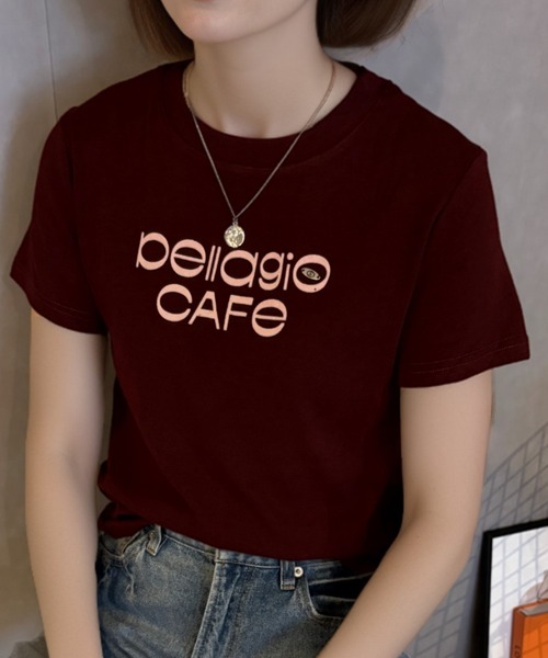 Girly Doll(ガーリードール)の「プレート付きロゴプリントTシャツ(Tシャツ/カットソー・レディース・ベージュ/ブラック/ネイビー/ボルドー/カーキ・F)」の12枚目の写真