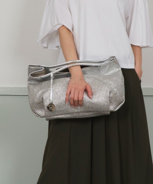 marco masi(マルコマージ)の「【MARCO MASI/マルコ・マージ】かごバッグ ショルダーバッグ(かごバッグ・レディース・シルバー/ベージュ×ブラック・FREE)」の7枚目の写真