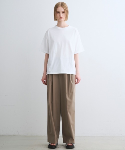 three dots（スリードッツ）の「パウダリーコットン ルーズTシャツ【吸水速乾・UVカット】（Tシャツ/カットソー・レディース・ブラック/ホワイト/ダークネイビー/ライトグレー・SMALL/X-SMALL）」の9枚目の写真