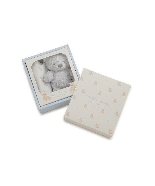 gelato pique(ジェラートピケ)の「【ラッピング済み】【BABY】ベアぬいぐるみ&スタイ2点セット ギフトBOX(ベビーギフト・キッズ・ブルー/ピンク/ベージュ・FREE)」の19枚目の写真