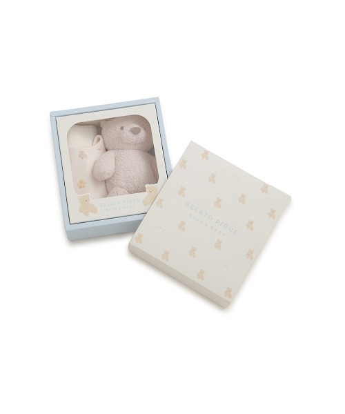 gelato piquéベアセット ラッピング済み】【BABY】ベアポンチョ&スタイ2点セット ギフト