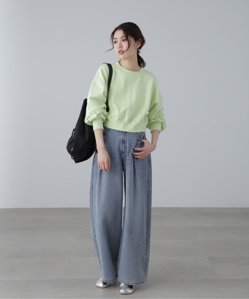 FREE'S MART（フリーズマート）の「スタッズ付きタックワイドデニムパンツ（デニムパンツ・レディース・ブルー系その他5/ケミカルウォッシュ・SMALL/MEDIUM）」の9枚目の写真