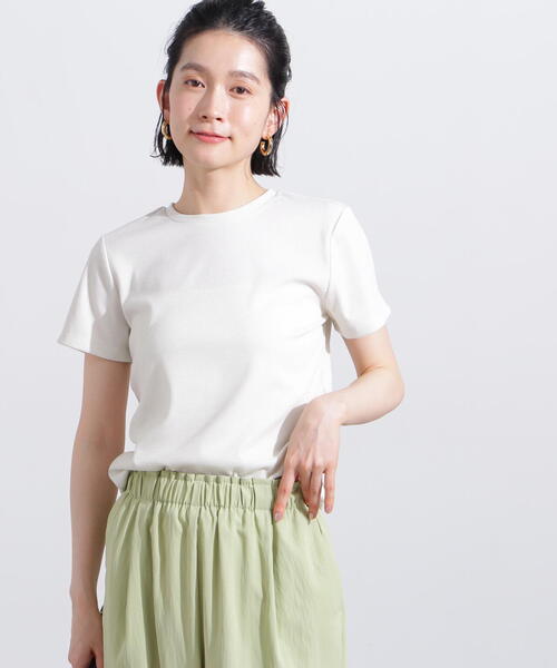 N.（N. Natural Beauty Basic）（エヌエヌナチュラルビューティーベーシック）の「ラメリブコンパクトＴ（Tシャツ/カットソー・レディース・オフホワイト/ブラック/イエロー/ブラウン・MEDIUM）」の5枚目の写真