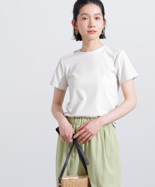 N.（N. Natural Beauty Basic）（エヌエヌナチュラルビューティーベーシック）の「ラメリブコンパクトＴ（Tシャツ/カットソー・レディース・オフホワイト/ブラック/イエロー/ブラウン・MEDIUM）」の6枚目の写真