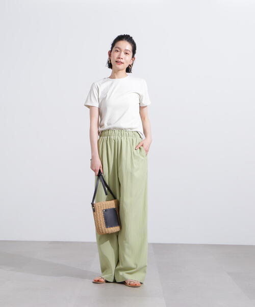 N.（N. Natural Beauty Basic）（エヌエヌナチュラルビューティーベーシック）の「ラメリブコンパクトＴ（Tシャツ/カットソー・レディース・オフホワイト/ブラック/イエロー/ブラウン・MEDIUM）」の8枚目の写真