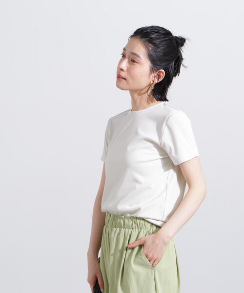 N.（N. Natural Beauty Basic）（エヌエヌナチュラルビューティーベーシック）の「ラメリブコンパクトＴ（Tシャツ/カットソー・レディース・オフホワイト/ブラック/イエロー/ブラウン・MEDIUM）」の9枚目の写真
