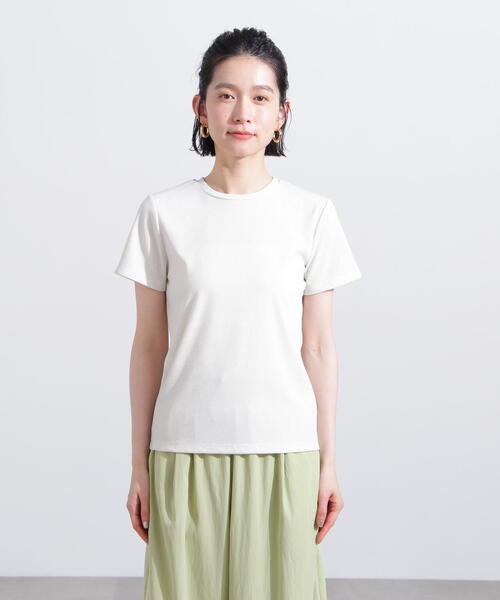 N.（N. Natural Beauty Basic）（エヌエヌナチュラルビューティーベーシック）の「ラメリブコンパクトＴ（Tシャツ/カットソー・レディース・オフホワイト/ブラック/イエロー/ブラウン・MEDIUM）」の12枚目の写真